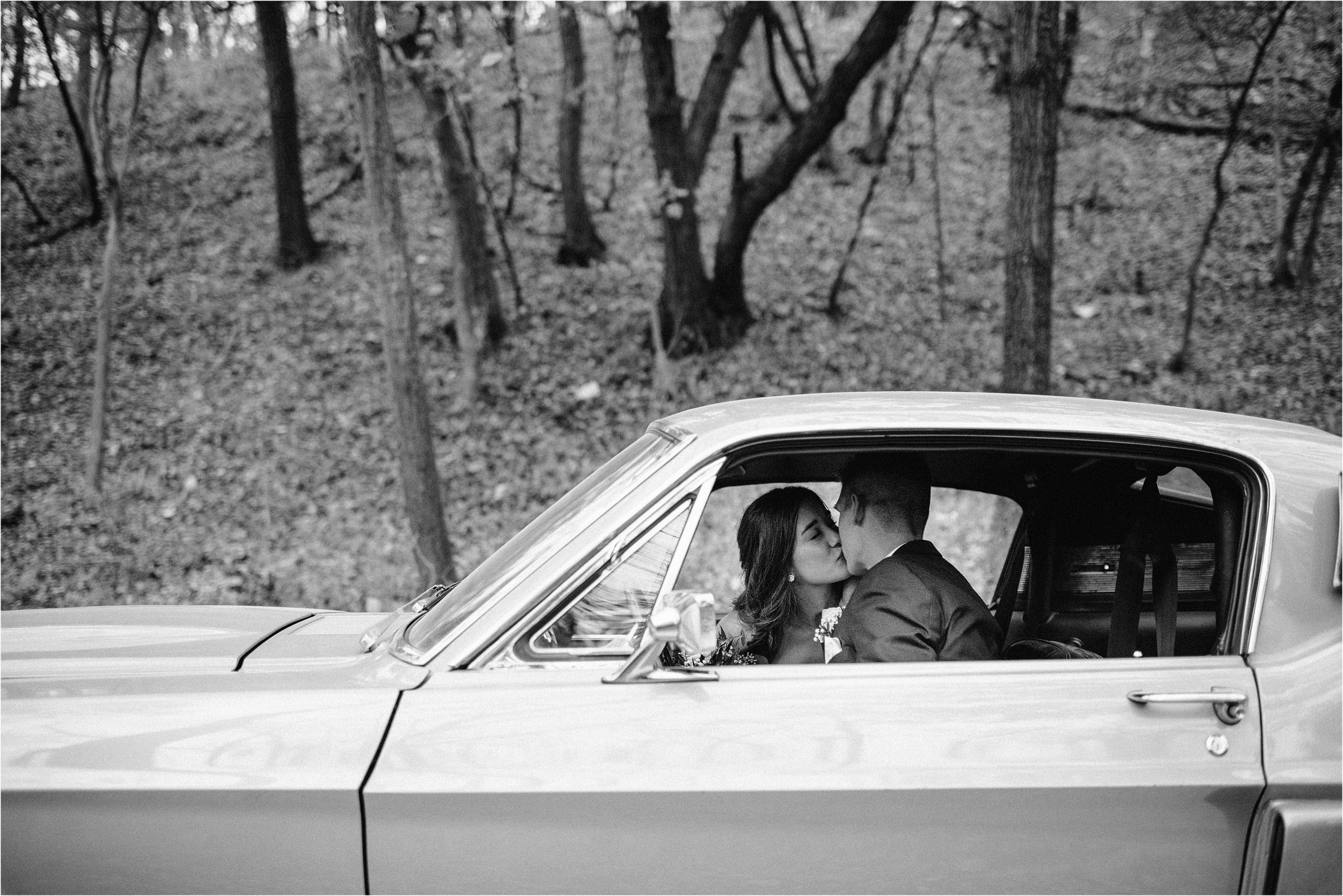 Vintage Car Wedding Photos Ford Mustang GT 500