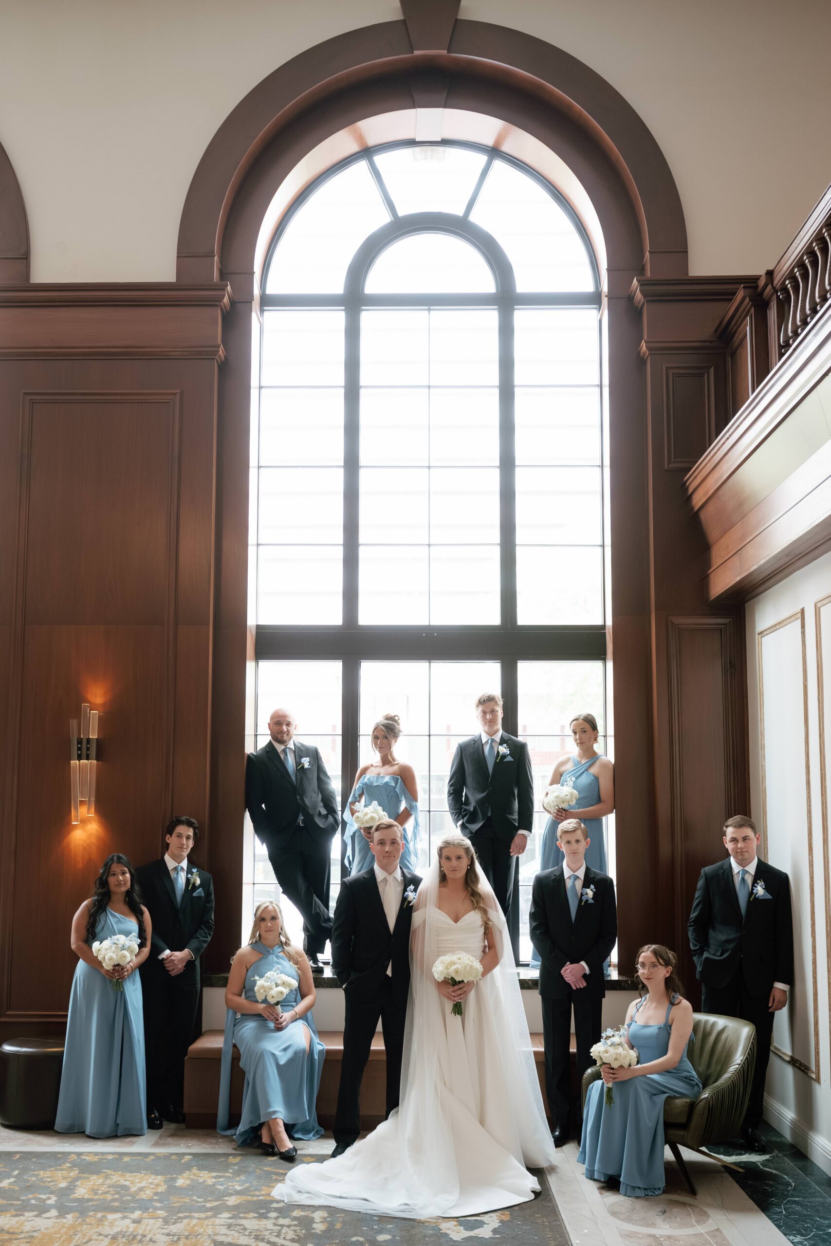 Dusty Blue wedding at Hotel Fort Des Moines in Des Moines Iowa